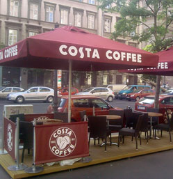 Kerti napernyő Costa Coffee